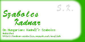 szabolcs kadnar business card